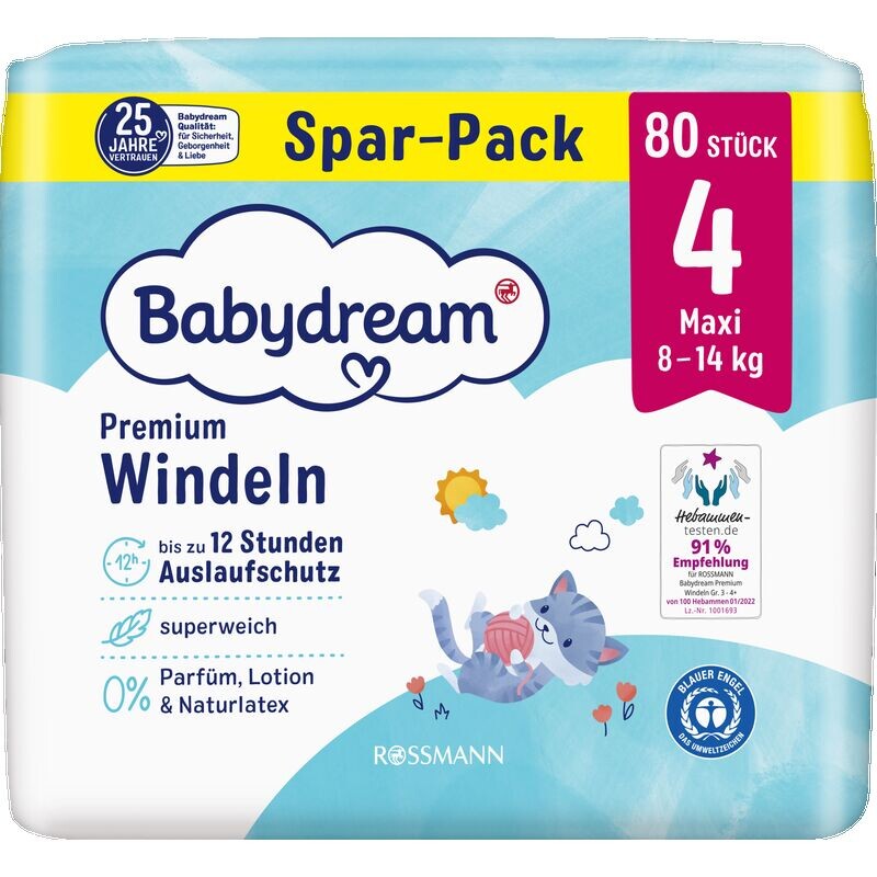 Подгузники Премиум размер 4 Макси, 80 шт., 8-14 кг Babydream, 80 шт.
Подгузники Премиум размер 4 Макси, 80 шт., 8-14 кг Babydream, 80 шт.