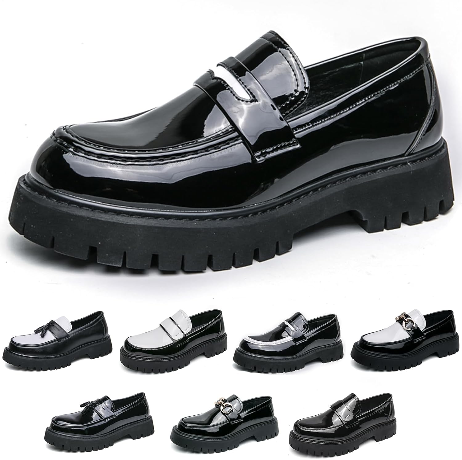 Черно-белые двухцветные массивные лоферы на платформе Penny, классические слипоны с рифленой подошвой, деловая и рабочая обувь, повседневные нескользящие амортизирующие туфли, большой размер 5.5-14 Nekgnl
Черно-белые двухцветные массивные лоферы на платформе Penny, классические слипоны с рифленой подошвой, деловая и рабочая обувь, повседневные нескользящие амортизирующие туфли, большой размер 5.5-14 Nekgnl