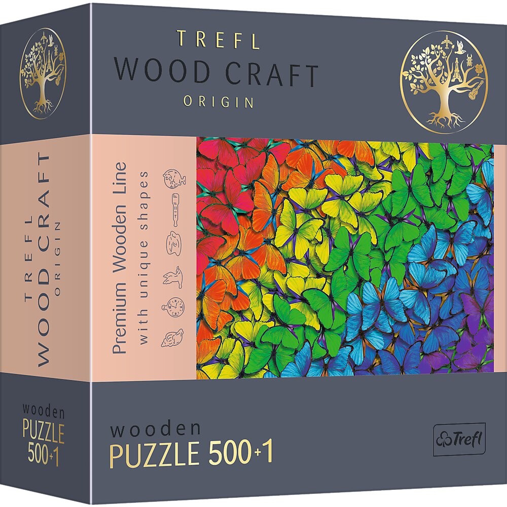 Trefl, Пазл Wood Craft Радужные бабочки, 501 шт.
Trefl, Пазл Wood Craft Радужные бабочки, 501 шт.
