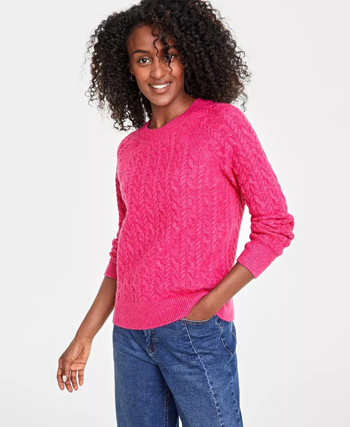 Женский уютный свитер с косой вязкой и круглым вырезом On 34th, розовый
Женский уютный свитер с косой вязкой и круглым вырезом On 34th, розовый