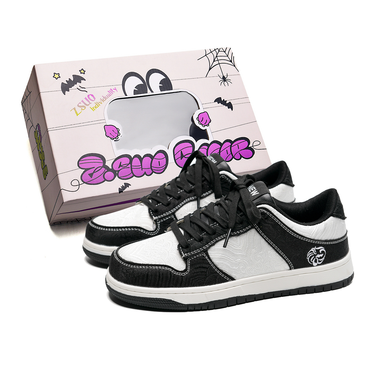 Z.SUO Высокие устойчивые к истиранию дышащие низкие скейтбордские кроссовки унисекс с непарной коробкой белый черный, цвет White Black
Z.SUO Высокие устойчивые к истиранию дышащие низкие скейтбордские кроссовки унисекс с непарной коробкой белый черный, цвет White Black