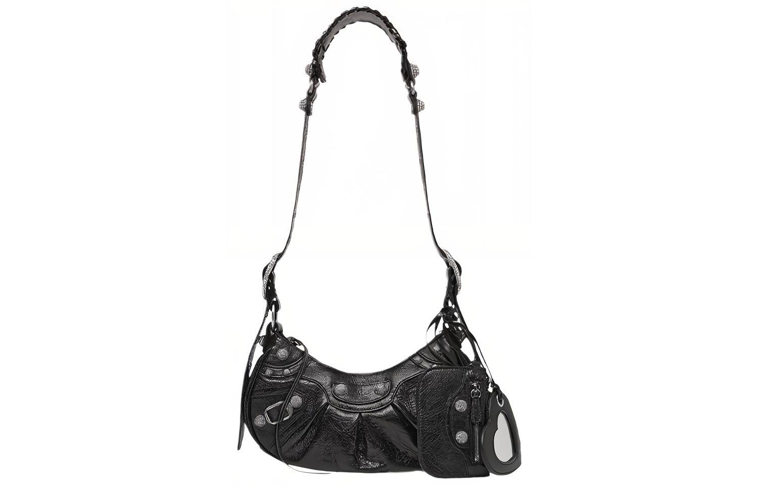 Balenciaga Сумка через плечо Ле Каголь XS с камнями черная 
Balenciaga Сумка через плечо Ле Каголь XS с камнями черная
