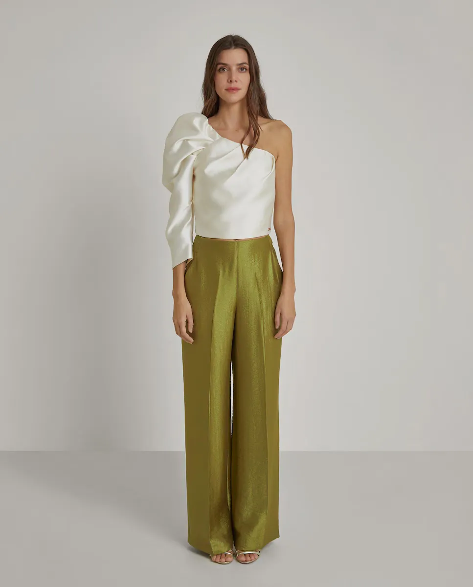 Женские широкие атласные брюки с струящейся драпировкой Trucco, цвет Kaki
Женские широкие атласные брюки с струящейся драпировкой Trucco, цвет Kaki
