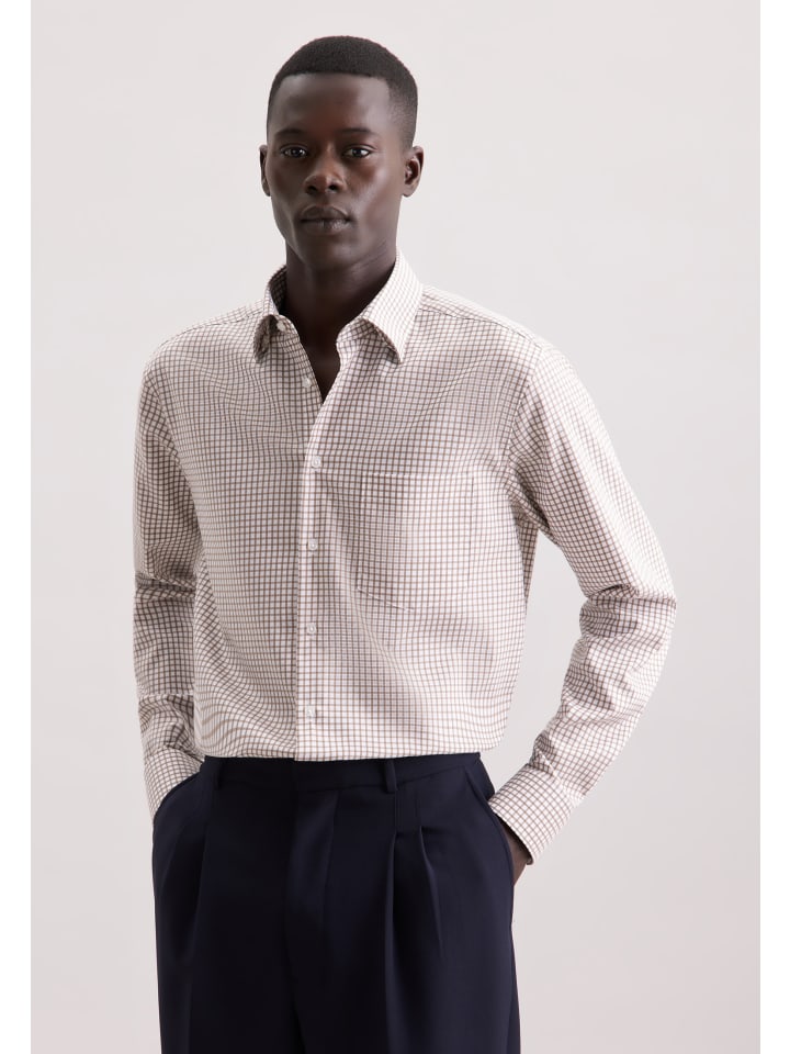 Деловая рубашка, стандартного размера, коричневого цвета Seidensticker
Деловая рубашка, стандартного размера, коричневого цвета Seidensticker