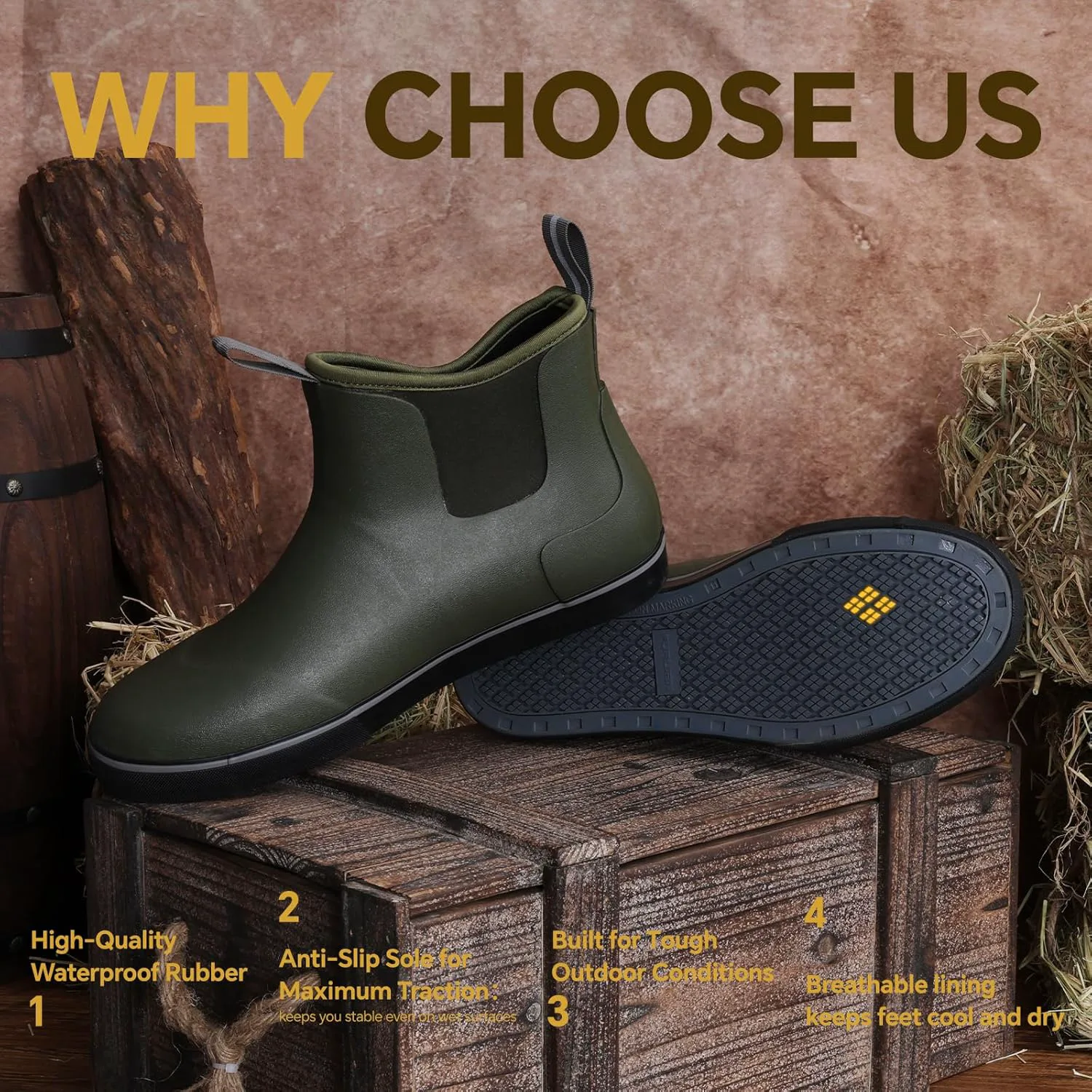 Мужские ботинки Furuian Deck, рыболовные ботинки, водонепроницаемые дождевые ботинки, ботильоны на щиколотку, слипоны из неопрена и резины, челси для мужчин, ботинки для садоводства, рыбалки, походов, плавания и парусного спорта, зеленый
Мужские ботинки Furuian Deck, рыболовные ботинки, водонепроницаемые дождевые ботинки, ботильоны на щиколотку, слипоны из неопрена и резины, челси для мужчин, ботинки для садоводства, рыбалки, походов, плавания и парусного спорта, зеленый