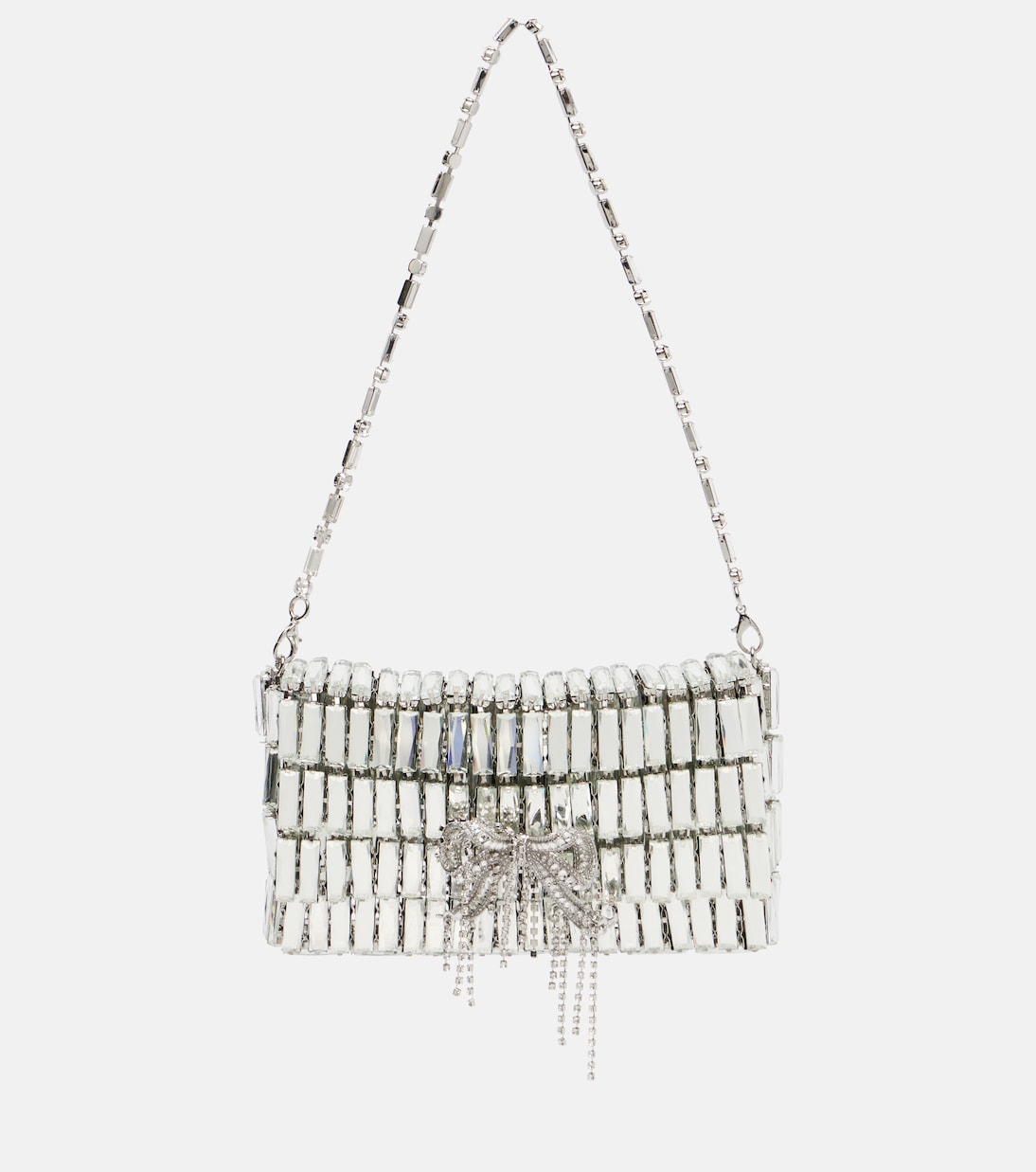 Мини-сумка через плечо, украшенная кристаллами Self-Portrait, серебряный
Мини-сумка через плечо, украшенная кристаллами Self-Portrait, серебряный