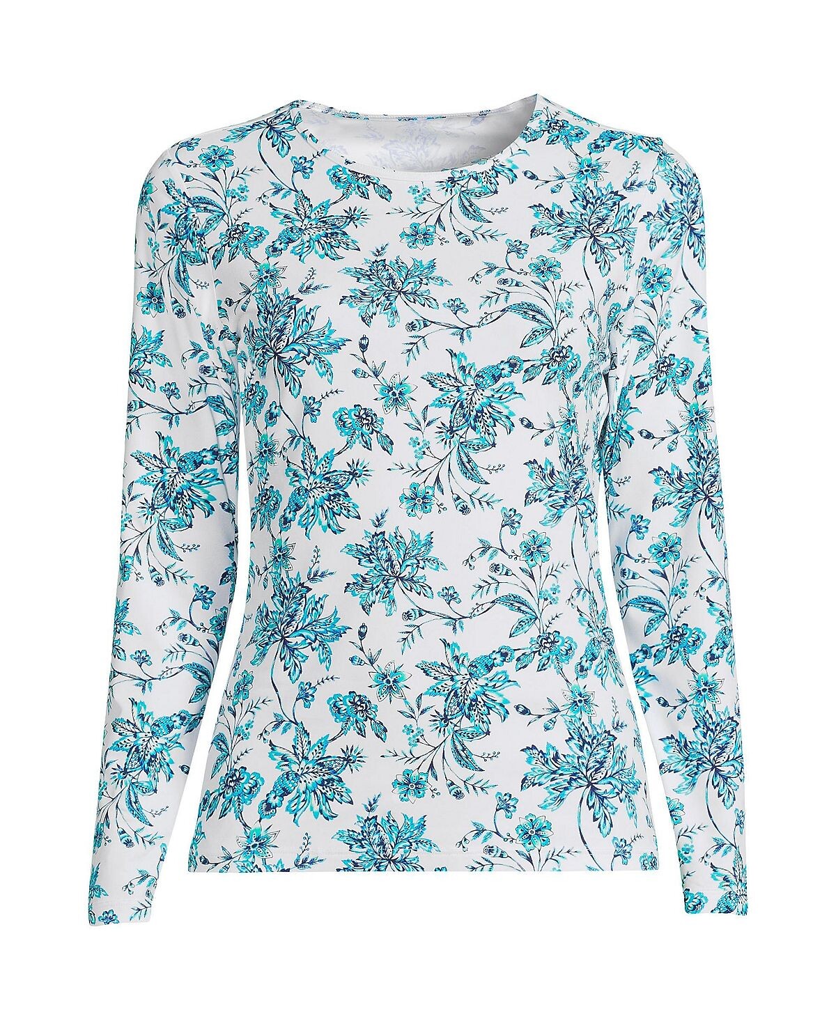 Женская футболка с круглым вырезом и длинными рукавами, защита от солнца UPF 50, скромная футболка для плавания с принтом Lands' End
Женская футболка с круглым вырезом и длинными рукавами, защита от солнца UPF 50, скромная футболка для плавания с принтом Lands' End