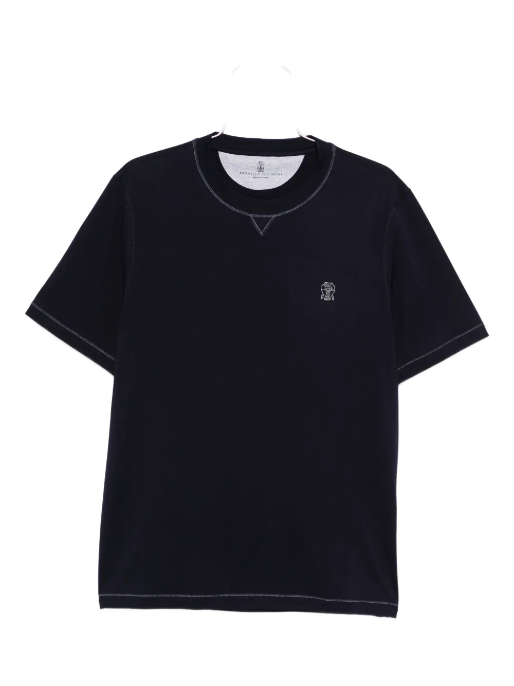 Вышитая футболка с круглым вырезом Brunello Cucinelli, синий
Вышитая футболка с круглым вырезом Brunello Cucinelli, синий