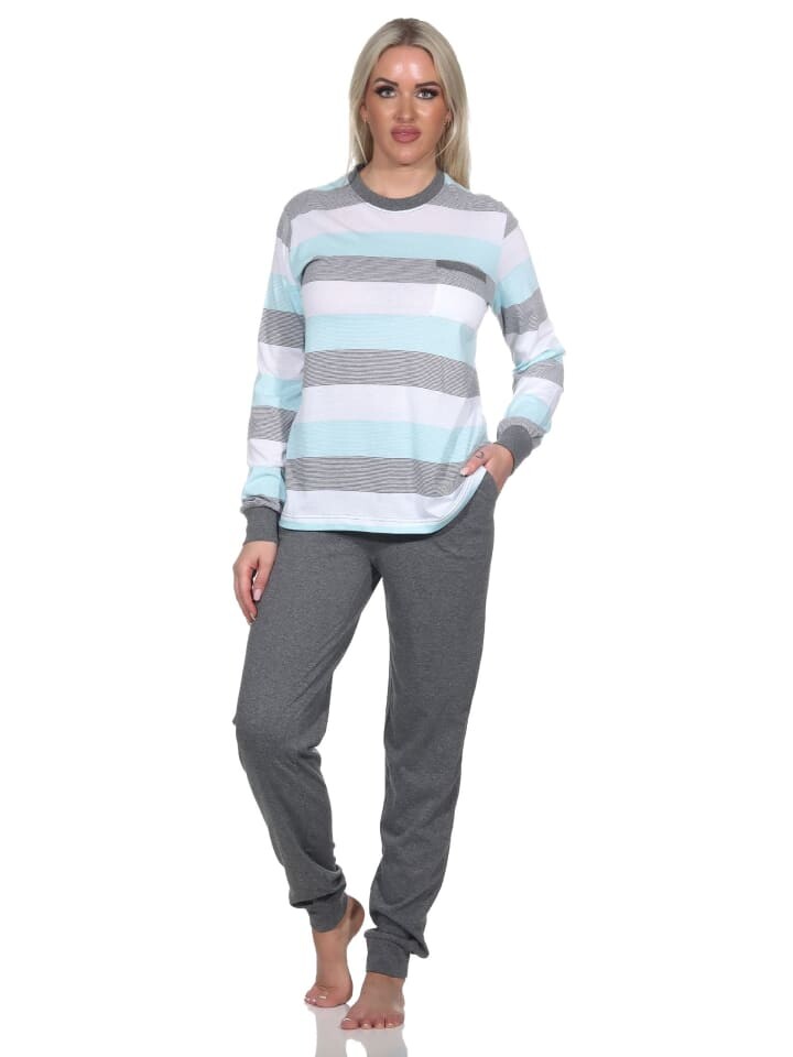 Пижама NORMANN langarm Bündchen Blockstreifen, цвет helltürkis
Пижама NORMANN langarm Bündchen Blockstreifen, цвет helltürkis