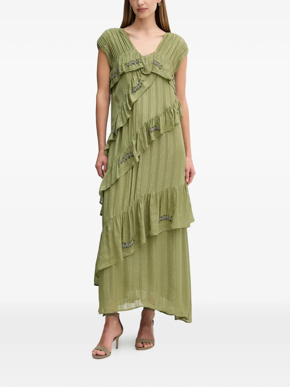 Миди-платье с оборками и украшениями Hoss Intropia, зеленый
Миди-платье с оборками и украшениями Hoss Intropia, зеленый