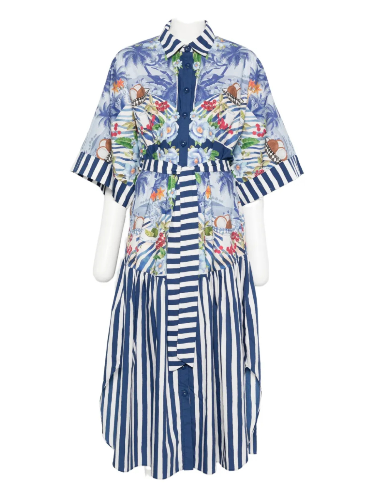 Платье в полоску с цветочным принтом FARM Rio, синий
Платье в полоску с цветочным принтом FARM Rio, синий