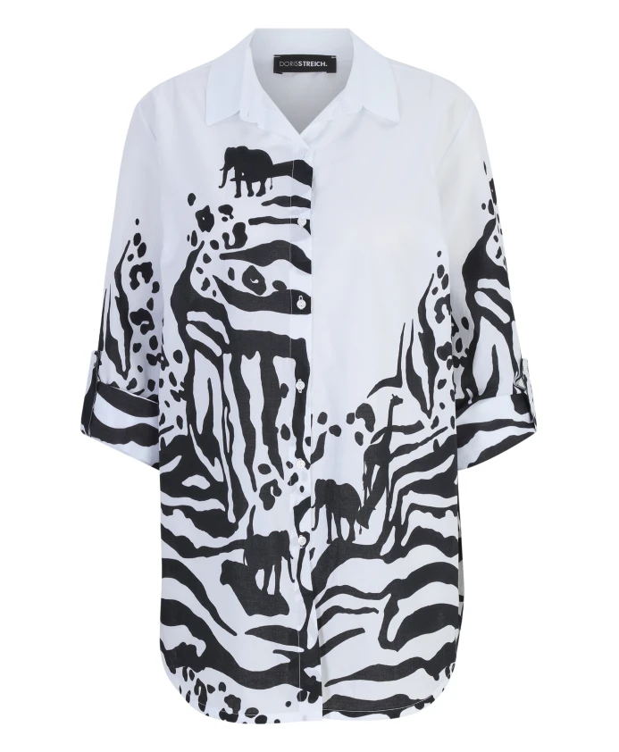 Рубашка-Блузка с животным принтом Doris Streich, белый
Рубашка-Блузка с животным принтом Doris Streich, белый