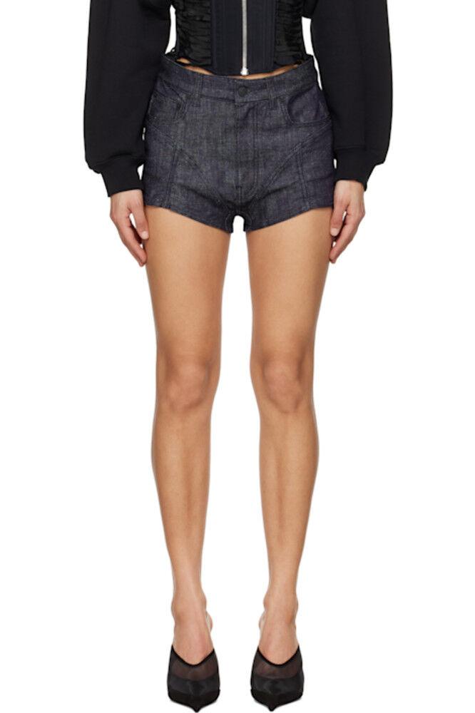 Темно-синие джинсовые шорты со вставками Mugler
Темно-синие джинсовые шорты со вставками Mugler