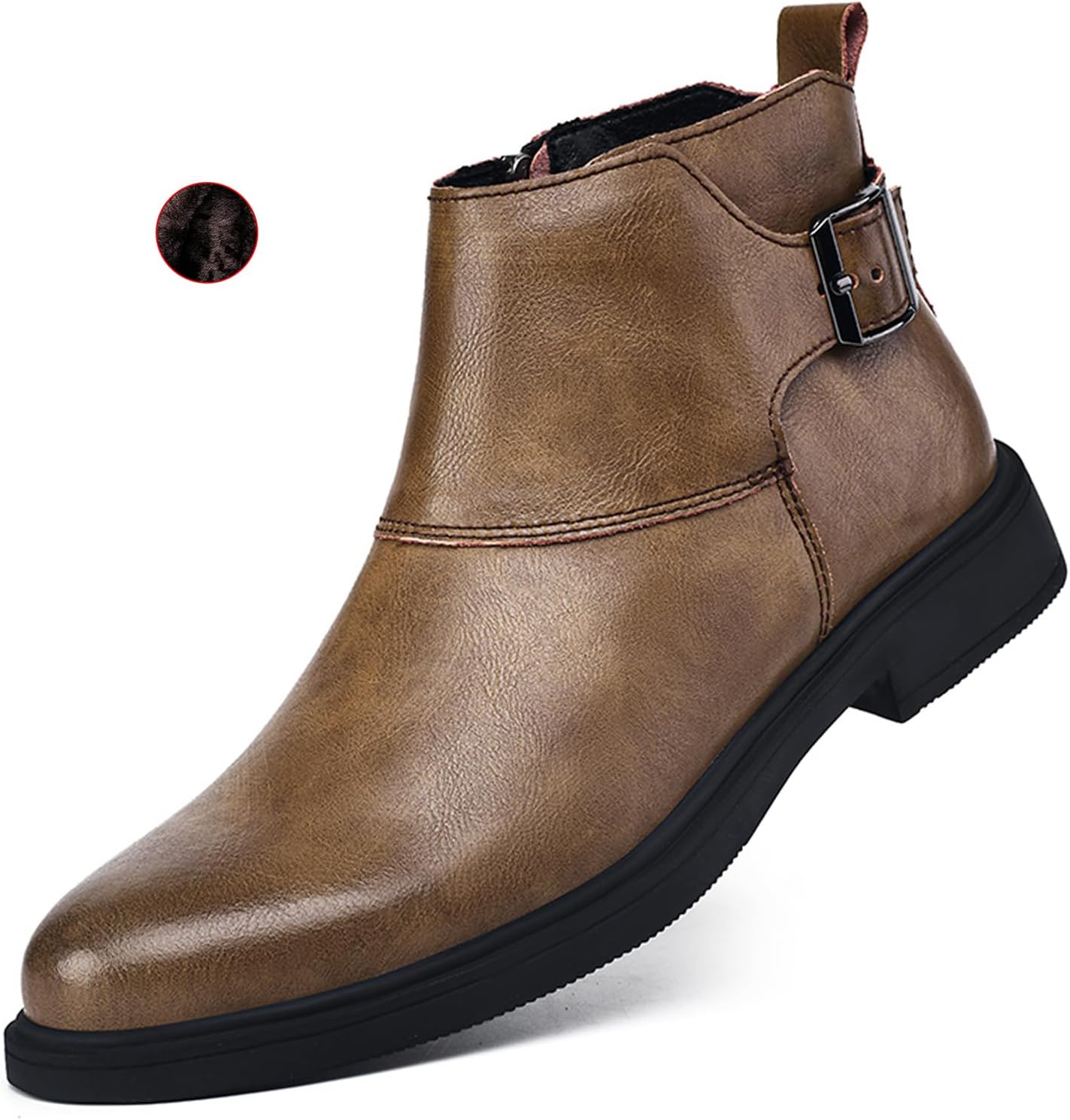 Мужские классические ботинки-челси из натуральной кожи с пряжкой, боковой молнией, модным острым носком, водонепроницаемые, противоскользящие, повседневные и деловые Ptnoka, хаки
Мужские классические ботинки-челси из натуральной кожи с пряжкой, боковой молнией, модным острым носком, водонепроницаемые, противоскользящие, повседневные и деловые Ptnoka, хаки