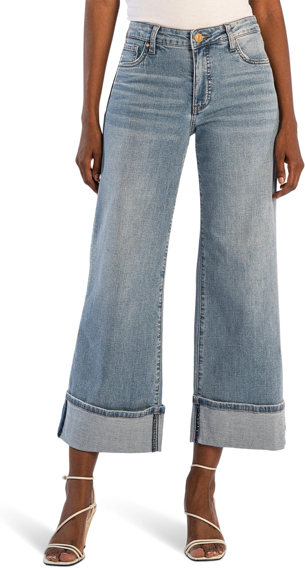 Джинсы KUT from the Kloth Meg High Rise Fab Ab Wide Legs Roll Up Regular Hem, Charming W/Medium Base Wash
Джинсы KUT from the Kloth Meg High Rise Fab Ab Wide Legs Roll Up Regular Hem, Charming W/Medium Base Wash