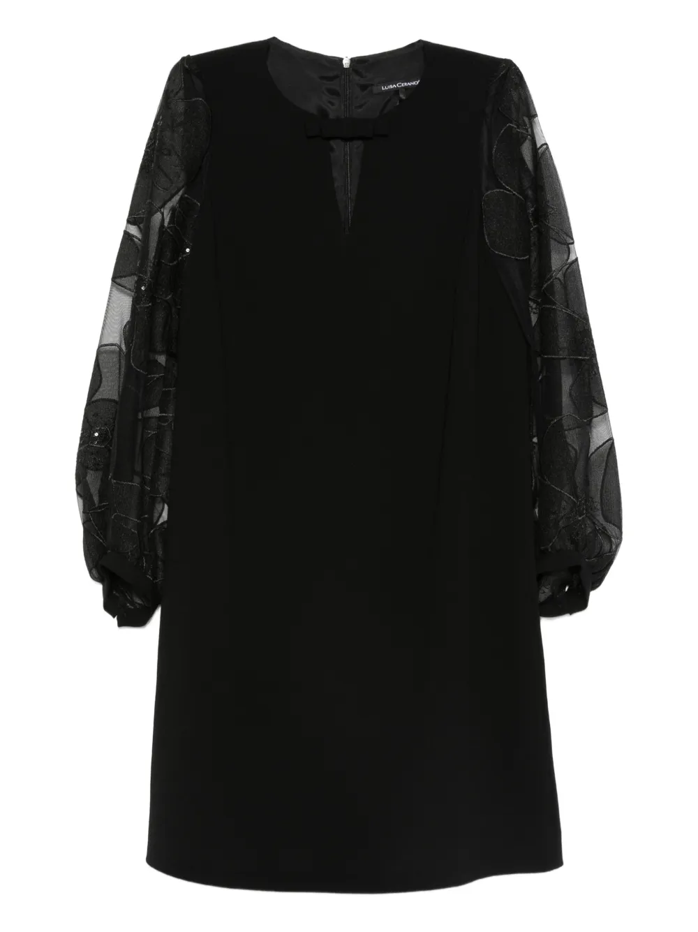 Платье мини с объемными рукавами и цветочной аппликацией Luisa Cerano, черный
Платье мини с объемными рукавами и цветочной аппликацией Luisa Cerano, черный