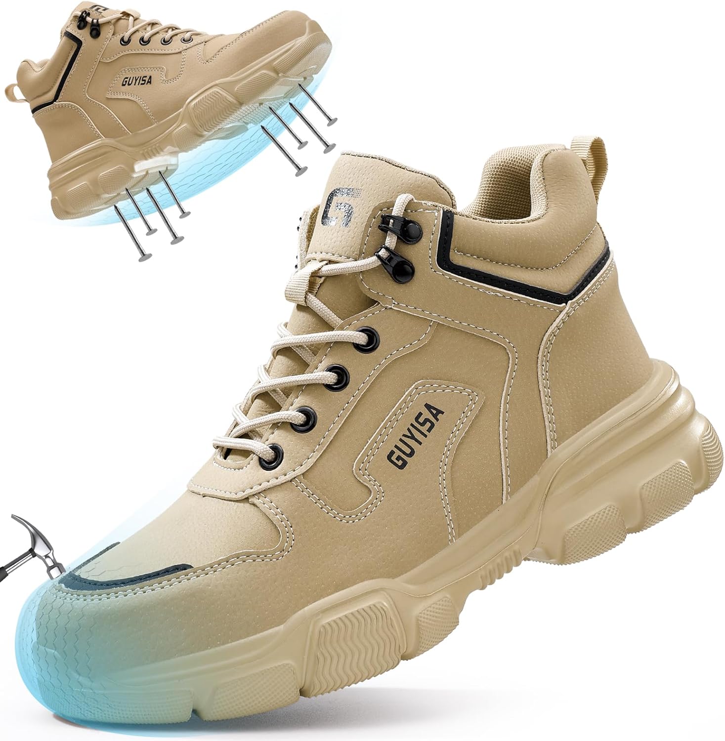 Мужские ботинки с стальным носком, легкие, с защищенной подошвой, безопасная обувь для работы, удобные для строительных и складских работ Gsutenmre, хаки
Мужские ботинки с стальным носком, легкие, с защищенной подошвой, безопасная обувь для работы, удобные для строительных и складских работ Gsutenmre, хаки