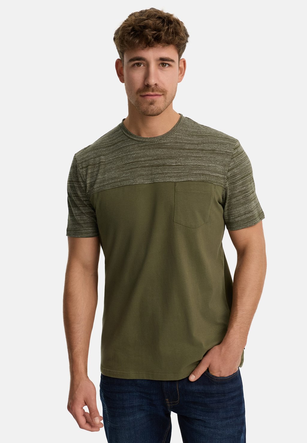 Футболка с принтом SPRINGS INDICODE JEANS, оливковый 
Футболка с принтом SPRINGS INDICODE JEANS, оливковый