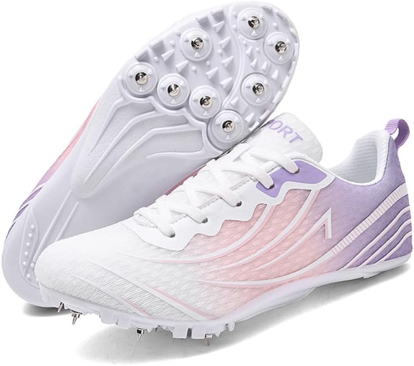 Воздухопроницаемые беговые кроссовки Airloc с сеткой для легкой атлетики для мужчин, женщин, мальчиков и девочек - беговые кроссовки с 8 шипами для спринта и профессионального спорта, белый/фиолетовый
Воздухопроницаемые беговые кроссовки Airloc с сеткой для легкой атлетики для мужчин, женщин, мальчиков и девочек - беговые кроссовки с 8 шипами для спринта и профессионального спорта, белый/фиолетовый