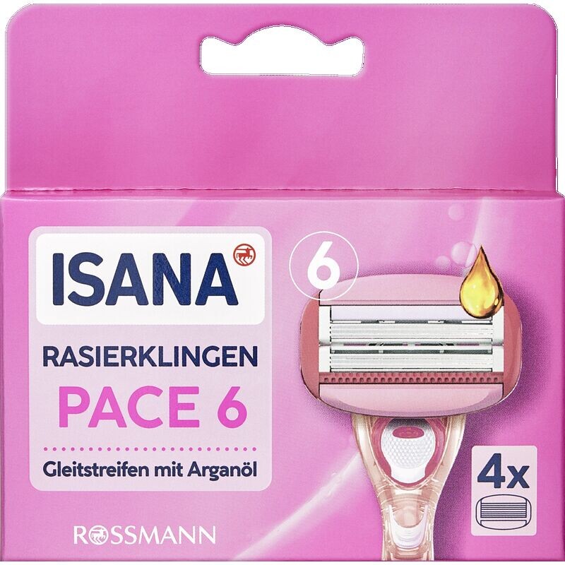 Бритвенные лезвия Pace 6 ISANA, 4 шт.
Бритвенные лезвия Pace 6 ISANA, 4 шт.
