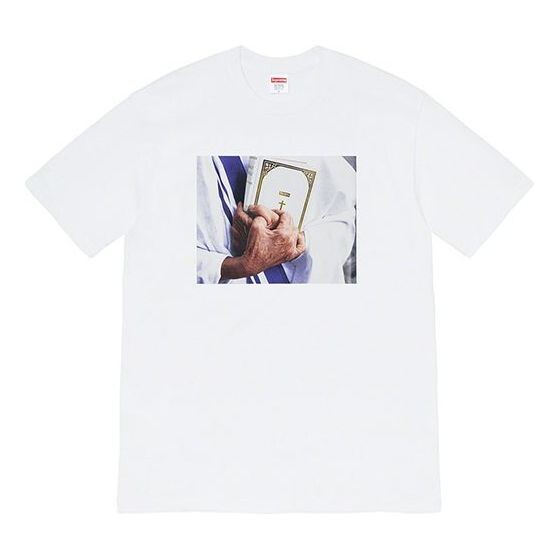 Футболка fw19 week 7 bible tee printing short sleeve white Supreme, белый
Футболка fw19 week 7 bible tee printing short sleeve white Supreme, белый
