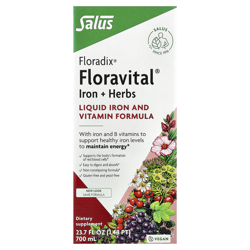 Floradix, Floravital, железо и травы, 700 мл (23,7 жидк. Унции)
Floradix, Floravital, железо и травы, 700 мл (23,7 жидк. Унции)