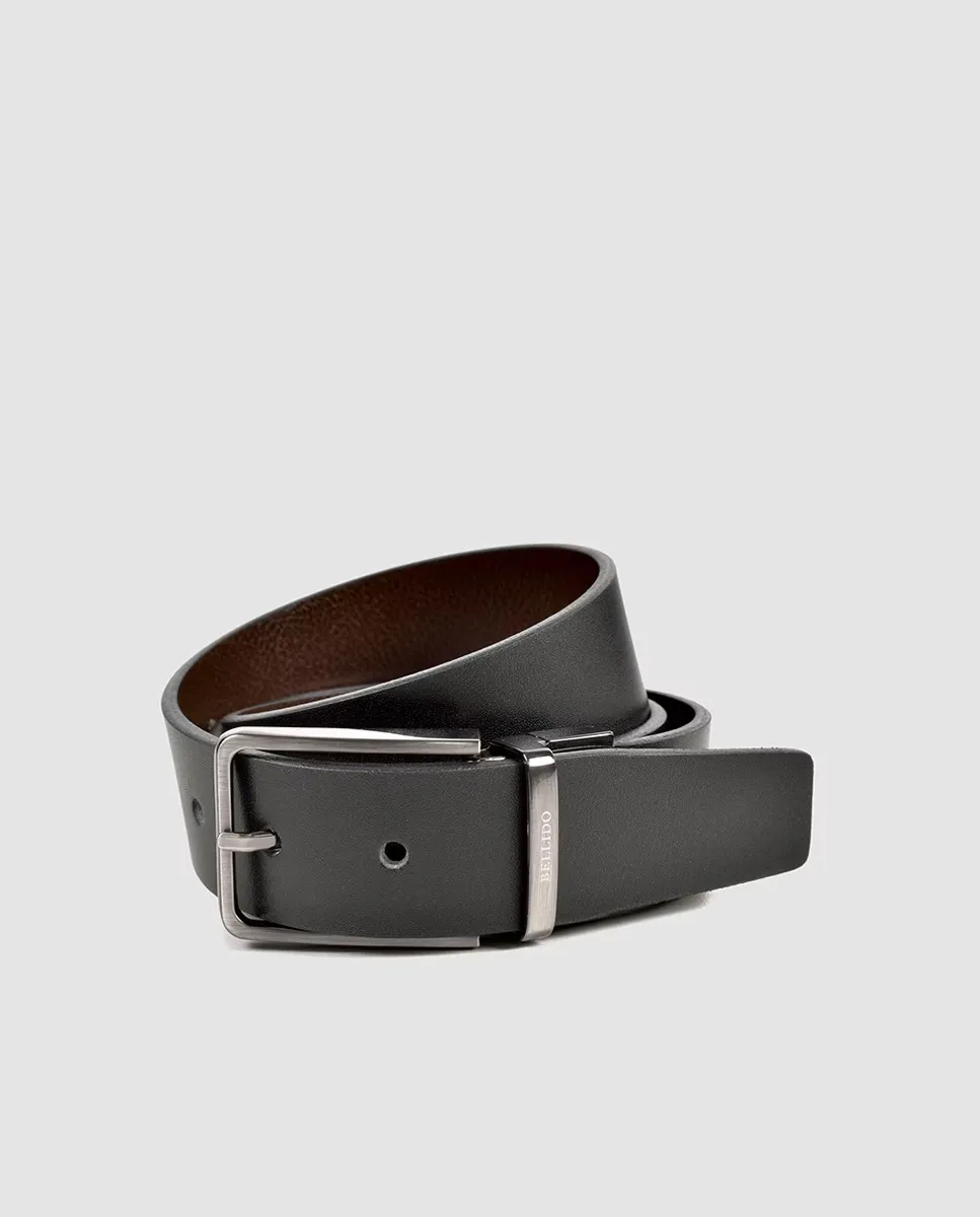 Мужской ремень Miguel Bellido из двусторонней кожи, черный 
Мужской ремень Miguel Bellido из двусторонней кожи, черный