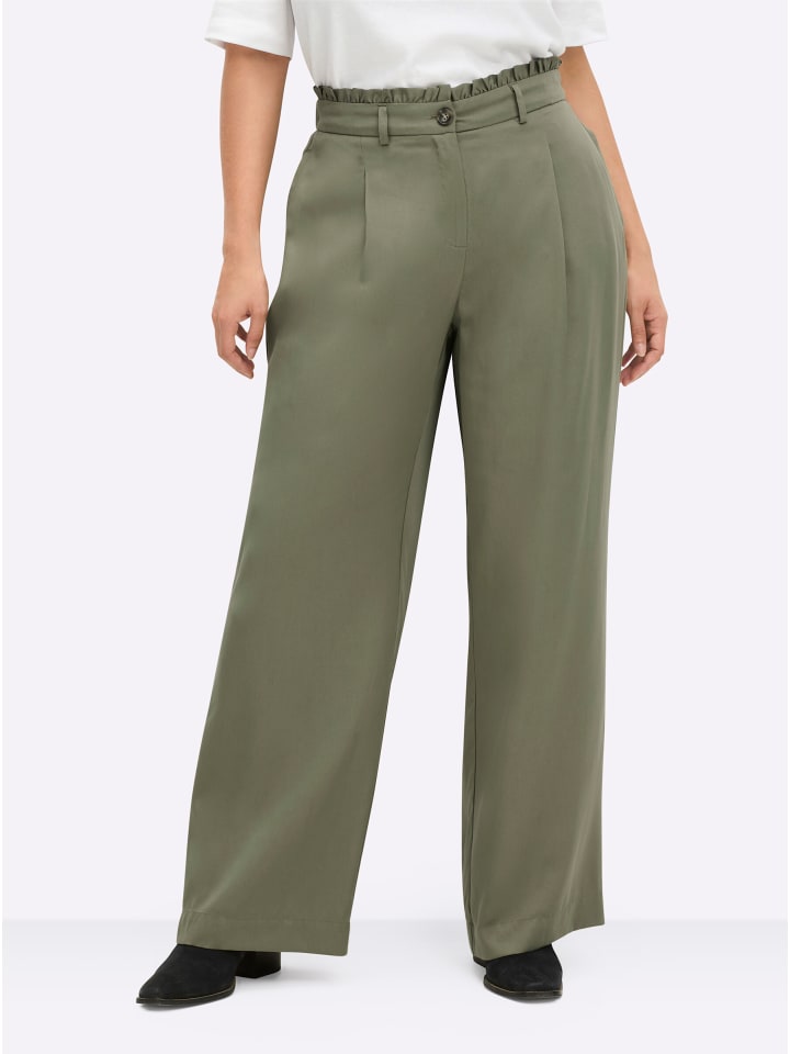 Sheego Брюки-«бумажный мешок» цвета хаки
Sheego Брюки-«бумажный мешок» цвета хаки