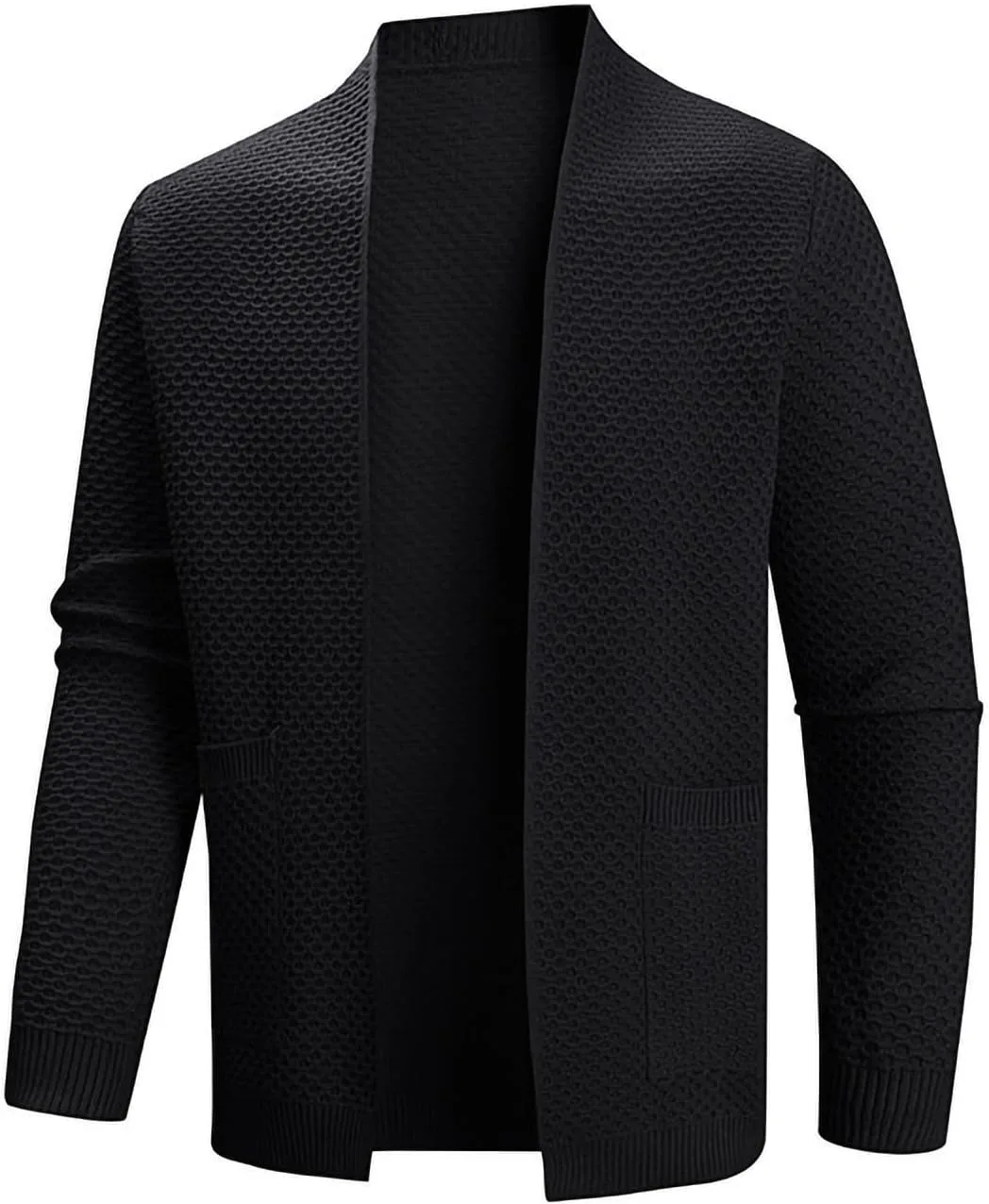 Мужской вязаный кардиган на пуговицах с длинными рукавами и карманами
Мужской вязаный кардиган на пуговицах с длинными рукавами и карманами