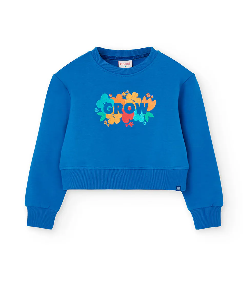 Свитшот для девочки с круглым вырезом и узором спереди Boboli, синий
Свитшот для девочки с круглым вырезом и узором спереди Boboli, синий