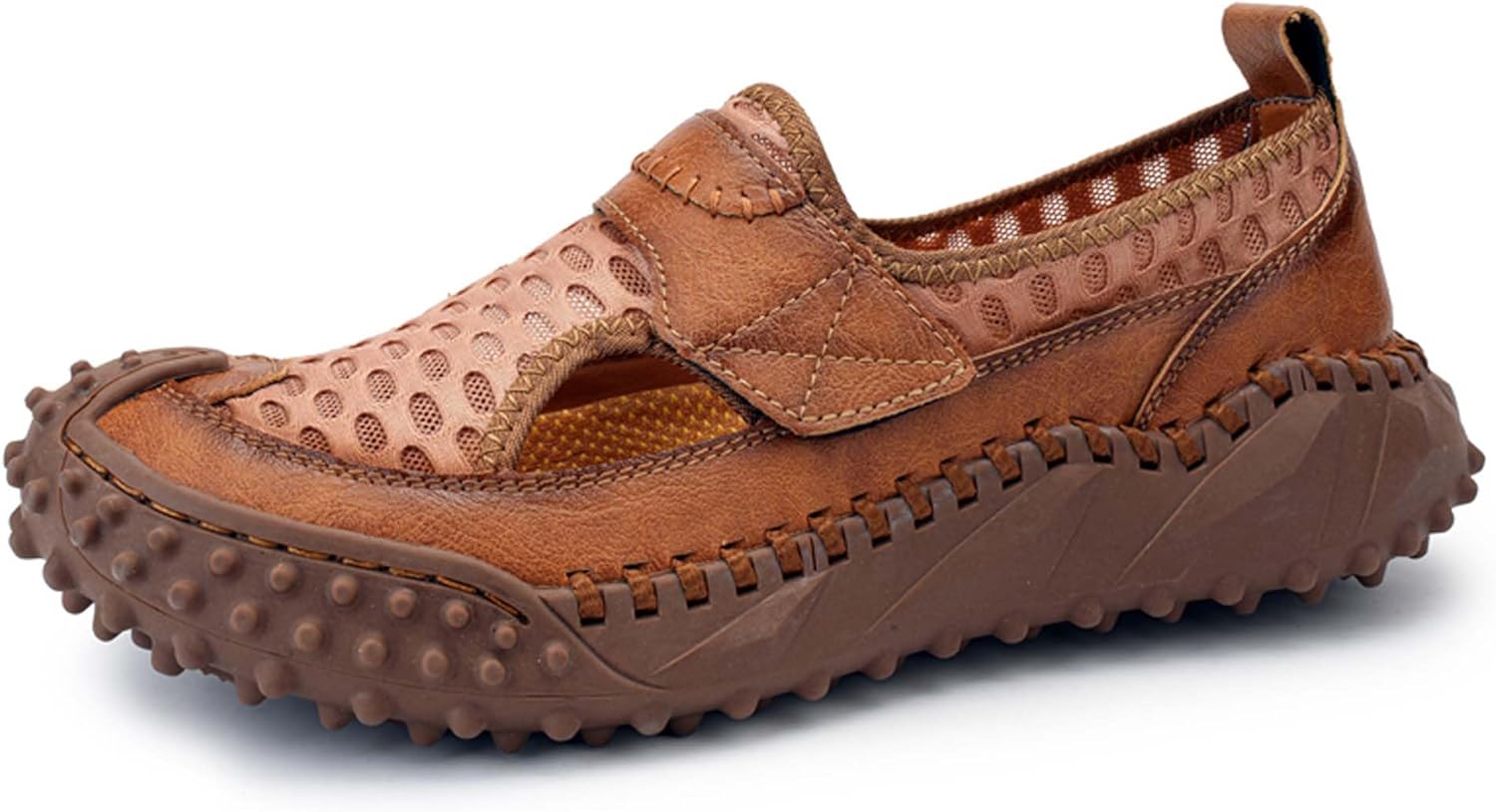 Мужские спортивные сандалии с закрытым носком, кожаные сандалии для активного отдыха и походов, летние пляжные туфли, водонепроницаемые дышащие сандалии с противоскользящей подошвой, ручная прошивка - удобные для ходьбы Generic, коричневый
Мужские спортивные сандалии с закрытым носком, кожаные сандалии для активного отдыха и походов, летние пляжные туфли, водонепроницаемые дышащие сандалии с противоскользящей подошвой, ручная прошивка - удобные для ходьбы Generic, коричневый