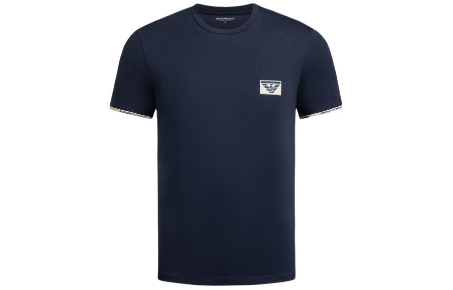 Футболка из хлопка с аппликацией логотипом EMPORIO ARMANI, темно-синий
Футболка из хлопка с аппликацией логотипом EMPORIO ARMANI, темно-синий