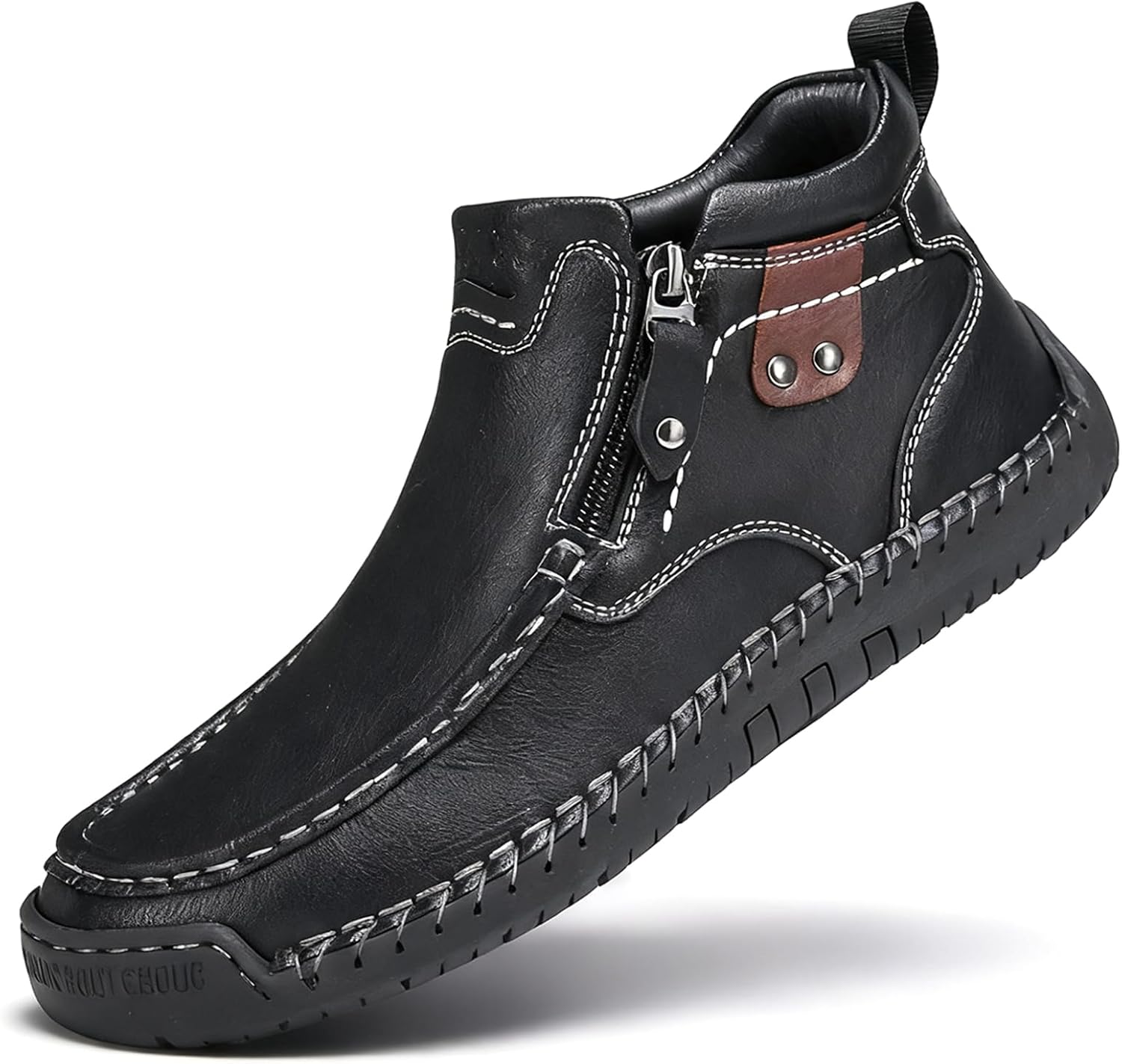 Мужские кожаные лоферы на высокой подошве с боковой молнией, ручная работа, повседневные, с круглым носком, противоскользящие, для делового стиля, чаcелси, для путешествий, активного отдыха и прогулок Bangteuo, черный
Мужские кожаные лоферы на высокой подошве с боковой молнией, ручная работа, повседневные, с круглым носком, противоскользящие, для делового стиля, чаcелси, для путешествий, активного отдыха и прогулок Bangteuo, черный