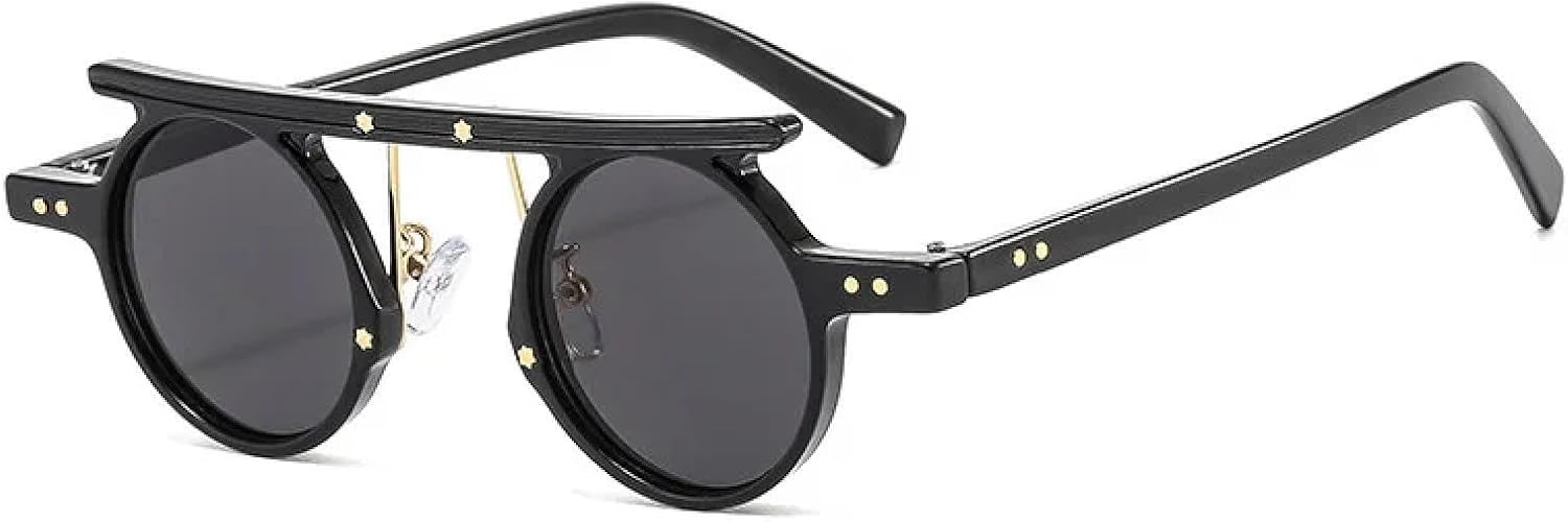 Небольшие панк-солнцезащитные очки круглой формы для женщин и мужчин, модные, светло-серые линзы цвета океана, роскошные солнцезащитные очки с заклепками VVTWSSW, Black-black
Небольшие панк-солнцезащитные очки круглой формы для женщин и мужчин, модные, светло-серые линзы цвета океана, роскошные солнцезащитные очки с заклепками VVTWSSW, Black-black