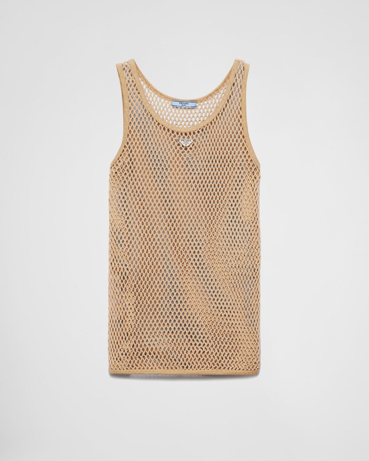 Бесрукавка из хлопковой сетки Prada, бежевый
Бесрукавка из хлопковой сетки Prada, бежевый