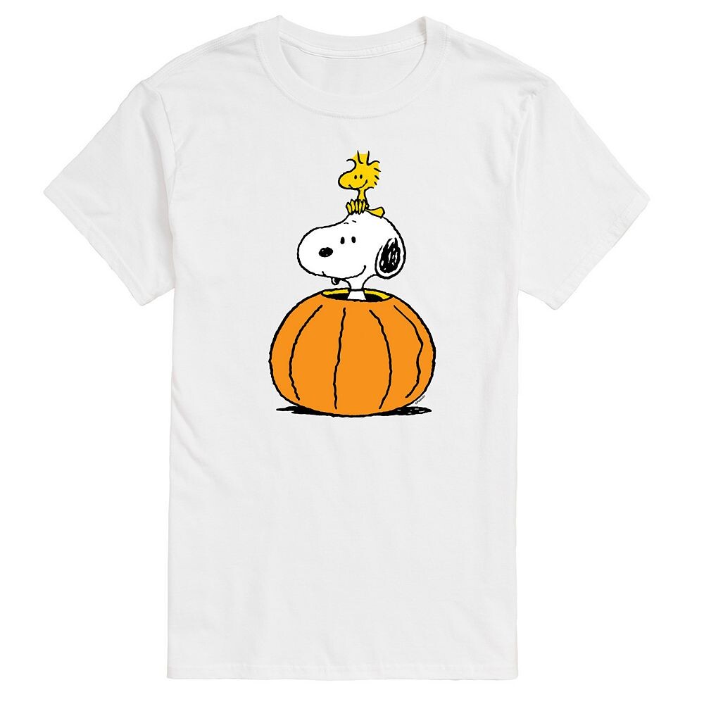 Мужская футболка с рисунком тыквы Peanuts Snoopy Woodstock Licensed Character, белый 
Мужская футболка с рисунком тыквы Peanuts Snoopy Woodstock Licensed Character, белый
