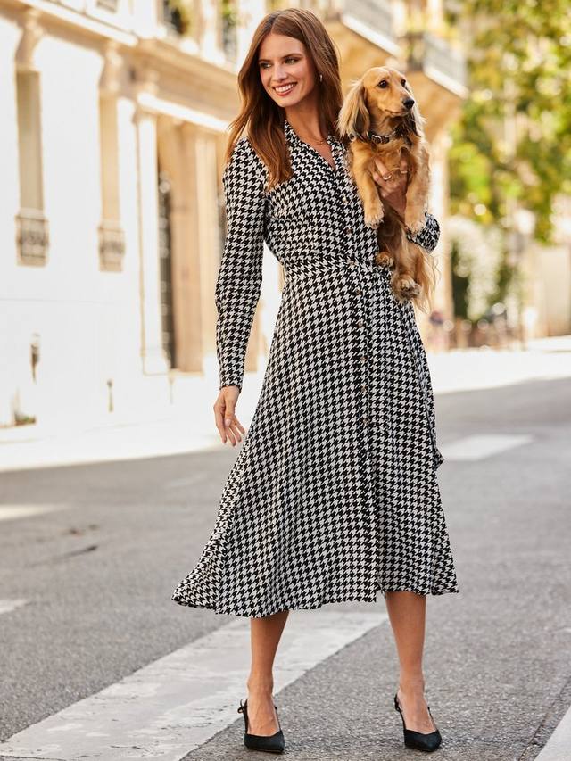 Собачий зуб платье-рубашка Sosandar, Black/White
Собачий зуб платье-рубашка Sosandar, Black/White