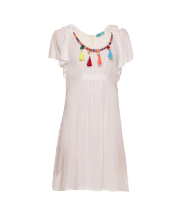 Летнее платье для женщин с красочными аппликациями. Tooche, белый
Летнее платье для женщин с красочными аппликациями. Tooche, белый