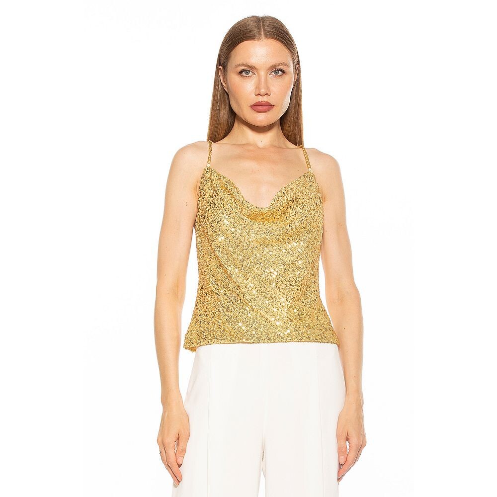 Женская топ-майка-спагетти с драпировкой и воротником-хомутом ALEXIA ADMOR Aurora, золотой
Женская топ-майка-спагетти с драпировкой и воротником-хомутом ALEXIA ADMOR Aurora, золотой