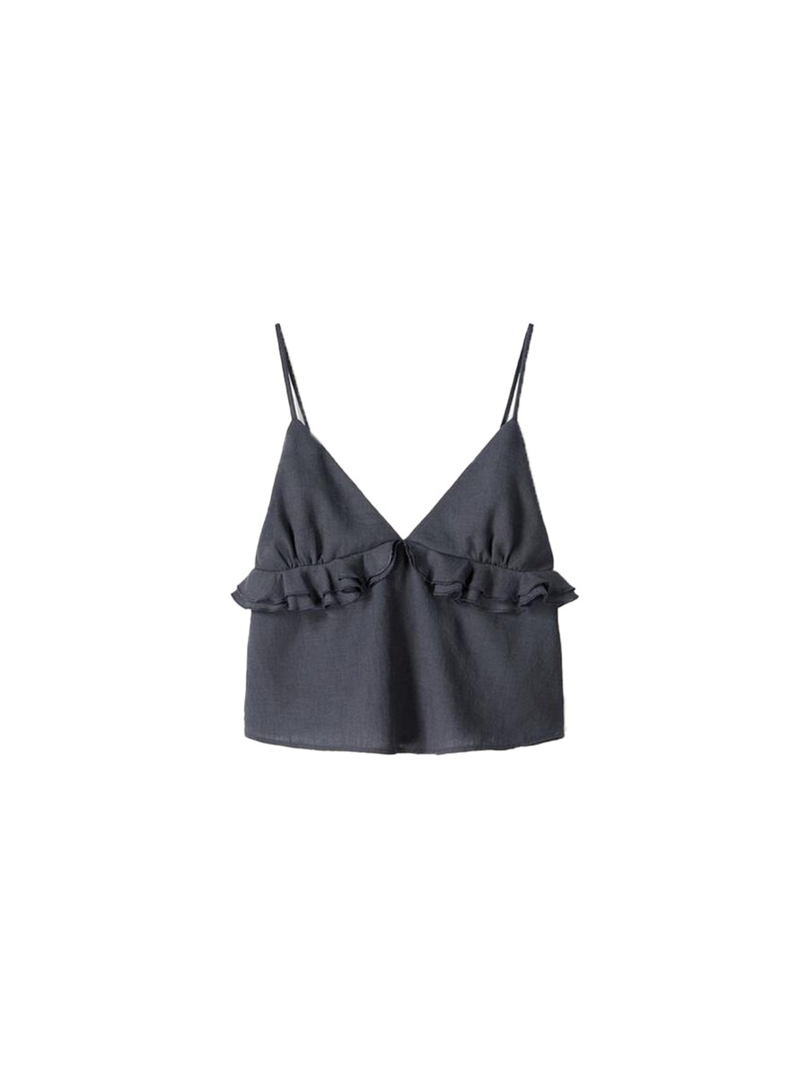 Топ Bershka, темно-серый 
Топ Bershka, темно-серый