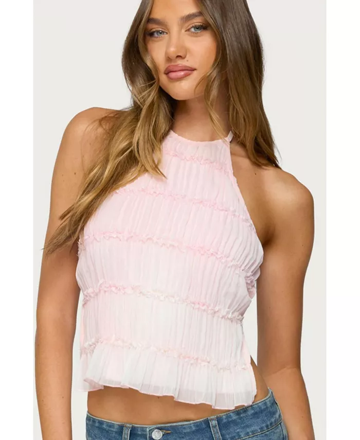 Женский топ Amit из шифона с ярусами и бретелькой через шею Edikted, розовый
Женский топ Amit из шифона с ярусами и бретелькой через шею Edikted, розовый