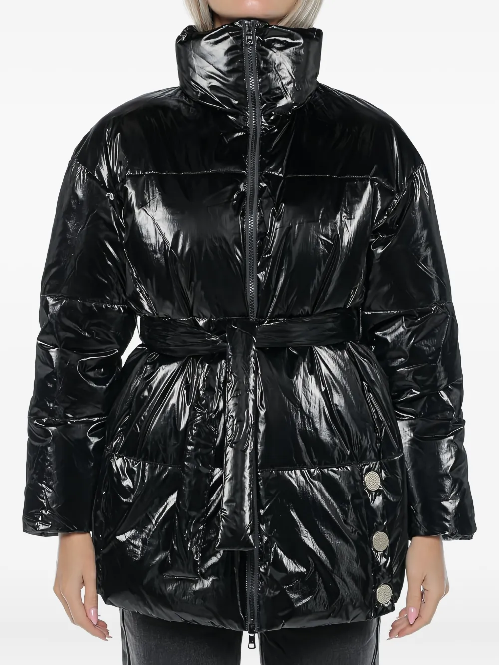 Пуховик с высоким воротником и поясом Armani Exchange, черный
Пуховик с высоким воротником и поясом Armani Exchange, черный