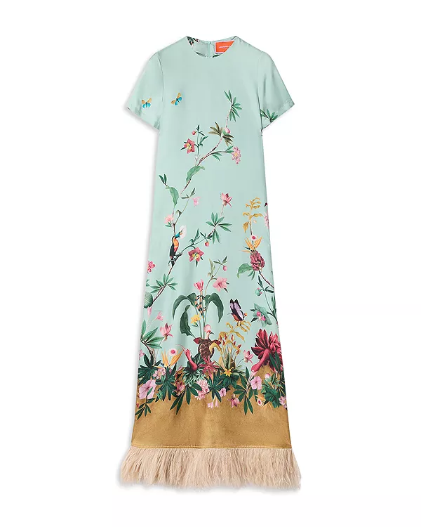 Платье из шелка с перьями La Doublej, мультиколор
Платье из шелка с перьями La Doublej, мультиколор