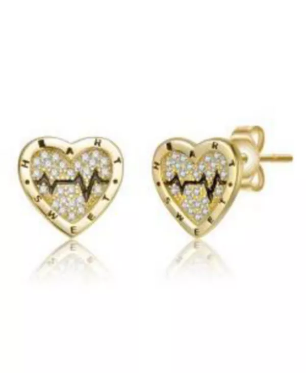 Серьги-Гвоздики в форме сердца от Рэйчел Глаубер, покрытые 14-каратным золотом с черной эмалью и прозрачными кубическими цирконами Gigigirl, gold
Серьги-Гвоздики в форме сердца от Рэйчел Глаубер, покрытые 14-каратным золотом с черной эмалью и прозрачными кубическими цирконами Gigigirl, gold