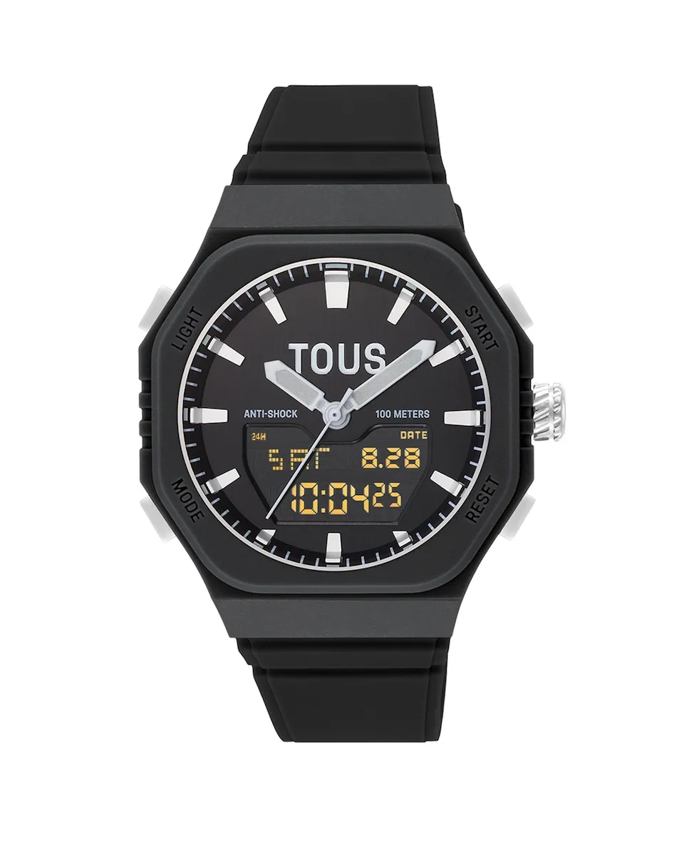 Аналоговые цифровые часы Bet с черным браслетом Tous, черный
Аналоговые цифровые часы Bet с черным браслетом Tous, черный