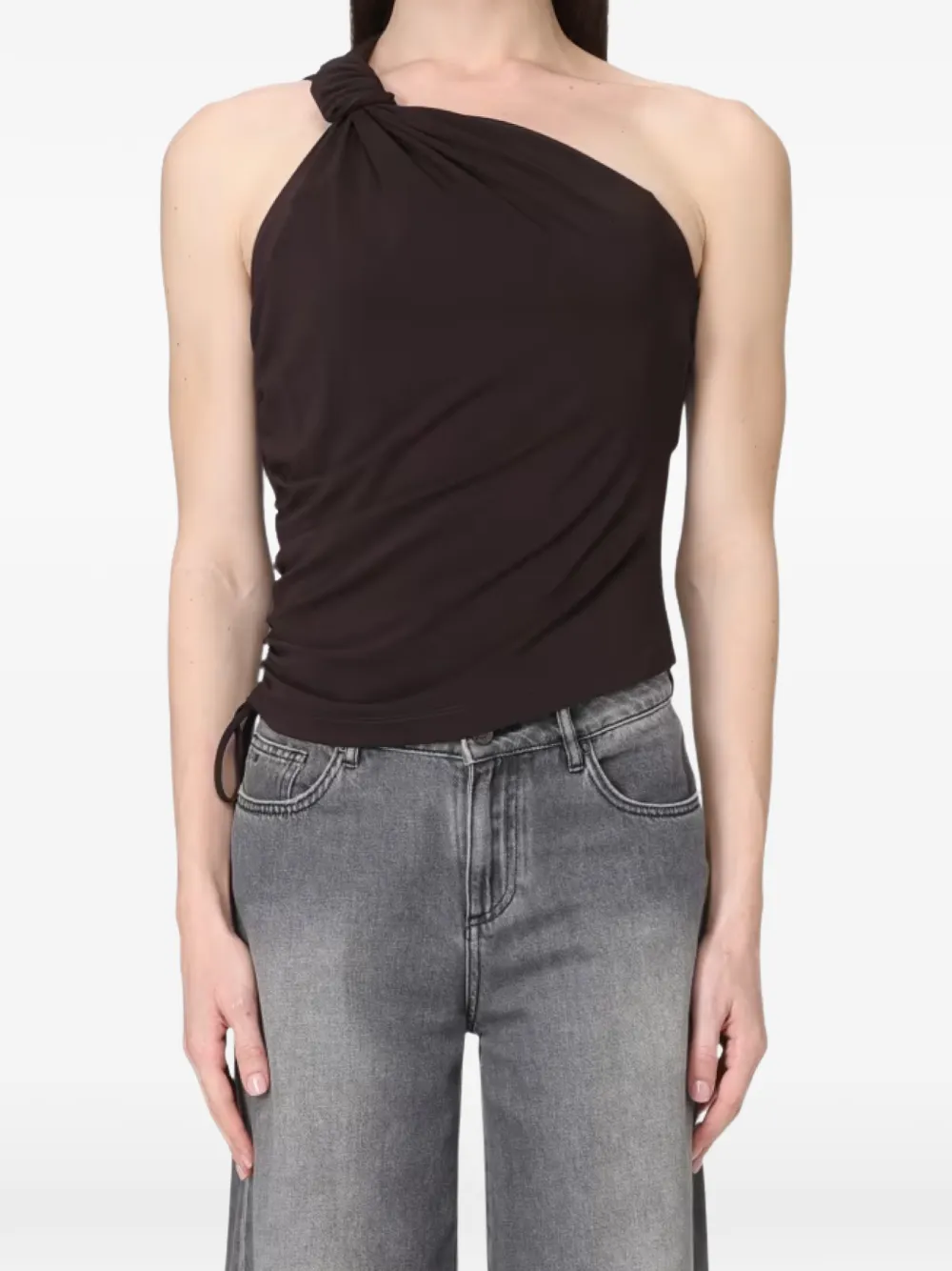 Топ с драпировкой и узлом Pinko, коричневый
Топ с драпировкой и узлом Pinko, коричневый