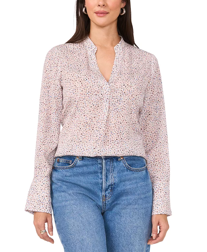 Женский топ с V-образным вырезом и длинными расклешенными рукавами Vince Camuto, белый
Женский топ с V-образным вырезом и длинными расклешенными рукавами Vince Camuto, белый