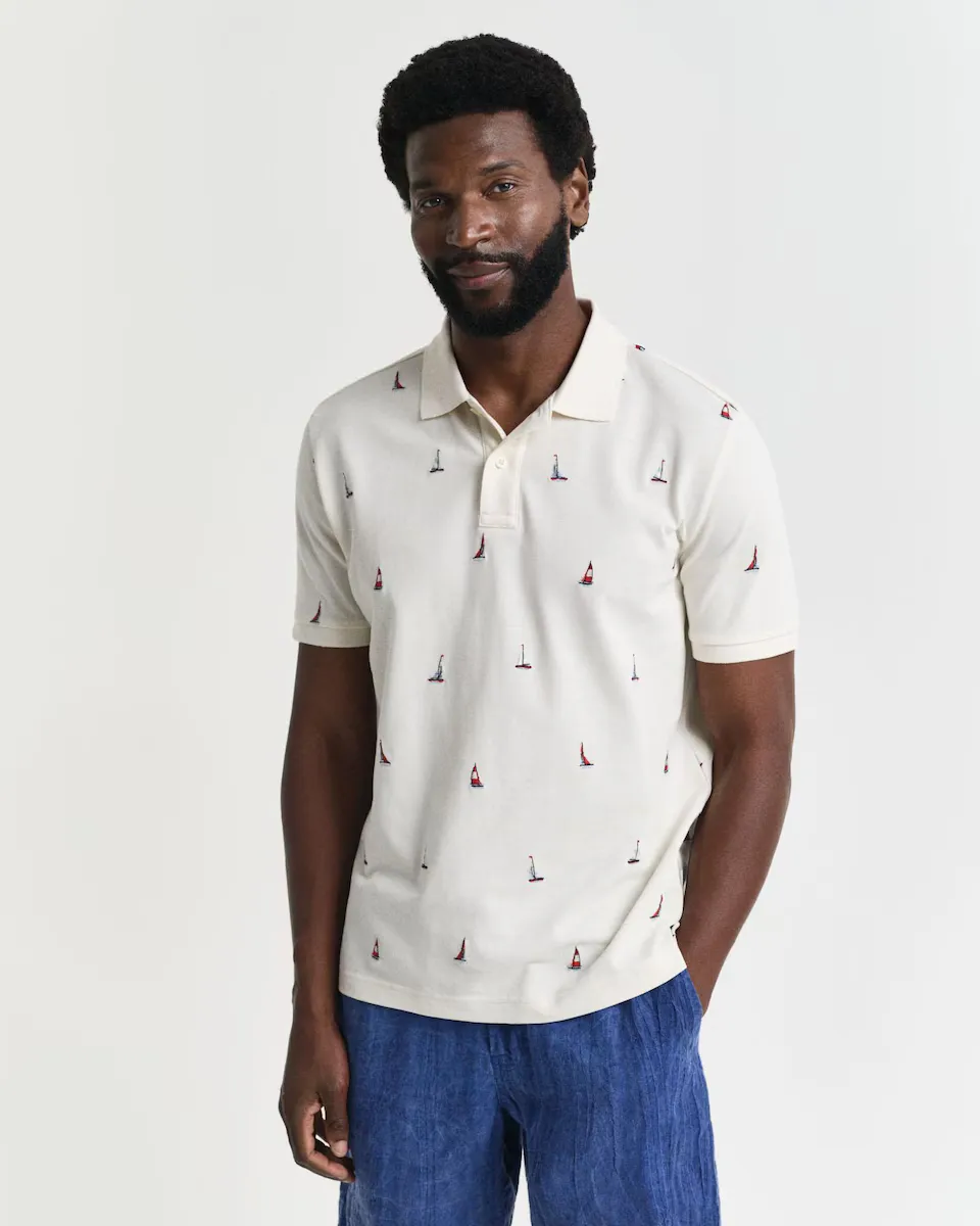 Мужская рубашка поло с короткими рукавами и микропринтами Gant, белый
Мужская рубашка поло с короткими рукавами и микропринтами Gant, белый