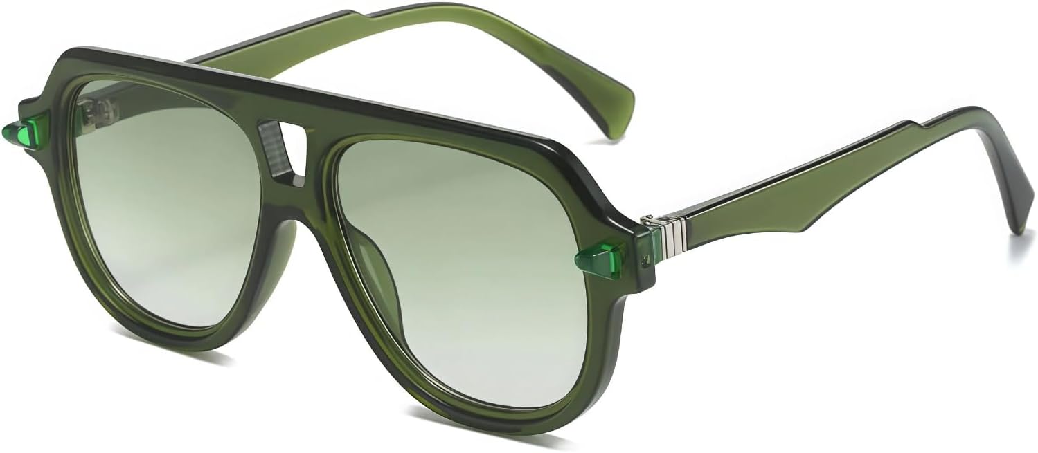 Ретро-солнцезащитные очки-пилот с двойной перемычкой для мужчин и женщин, в стиле панк с заклепками, защита от УФ-излучения UV400, в комплекте кожаный чехол LSXHASGLD, Green/Green
Ретро-солнцезащитные очки-пилот с двойной перемычкой для мужчин и женщин, в стиле панк с заклепками, защита от УФ-излучения UV400, в комплекте кожаный чехол LSXHASGLD, Green/Green