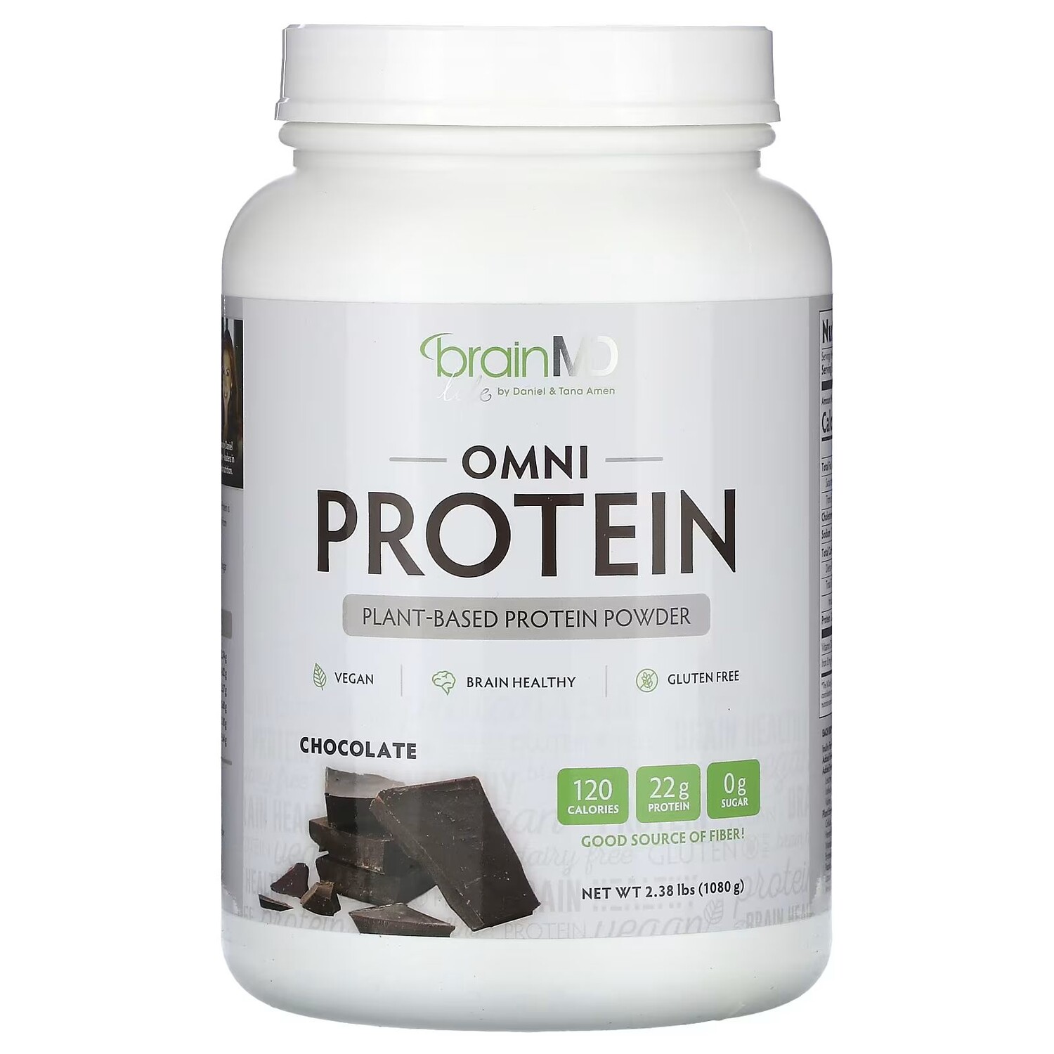 Omni Protein, Протеиновый порошок на растительной основе, шоколад, 1080 г (2,38 фунта) Brainmd 
Omni Protein, Протеиновый порошок на растительной основе, шоколад, 1080 г (2,38 фунта) Brainmd